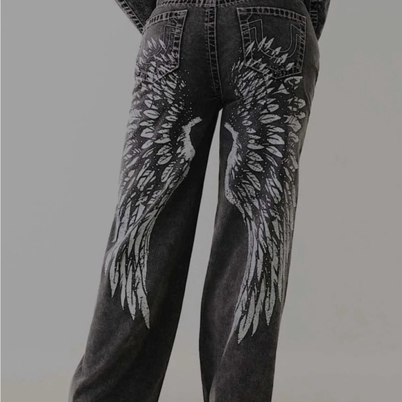 True Religion Angel Wing Print Jeans